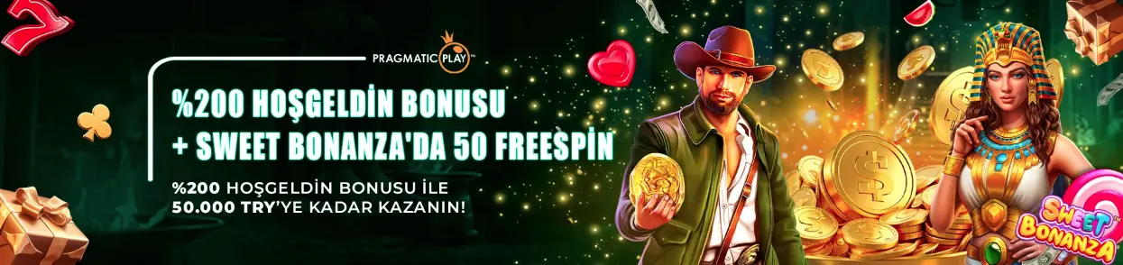 200 Pragmatic Play Hoşgeldin Bonusu + Sweet Bonanza’da 50 FreeSpin